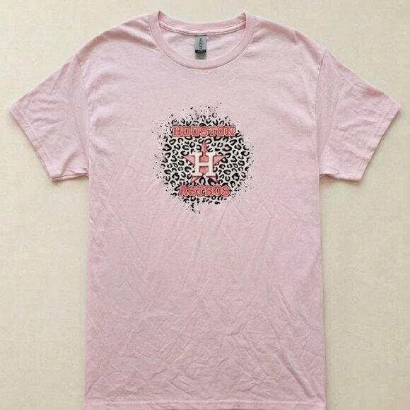 Gildan Tops - Pink/Leopard Astro T-Shirt